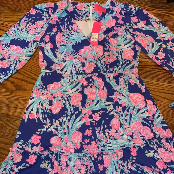 Lilly Pulitzer Rosie Stretch Dress Corsica Blue Toucan Party size 10 NWT - Picture 5 of 9